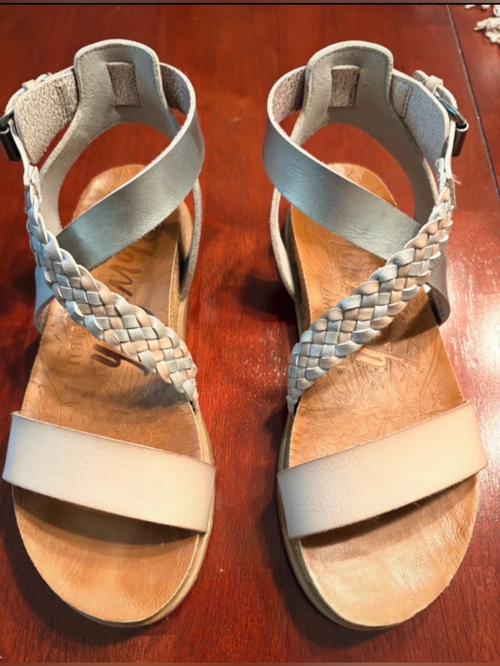 Blowfish Malibu Braided Ankle-Strap Sandals - Light Beige